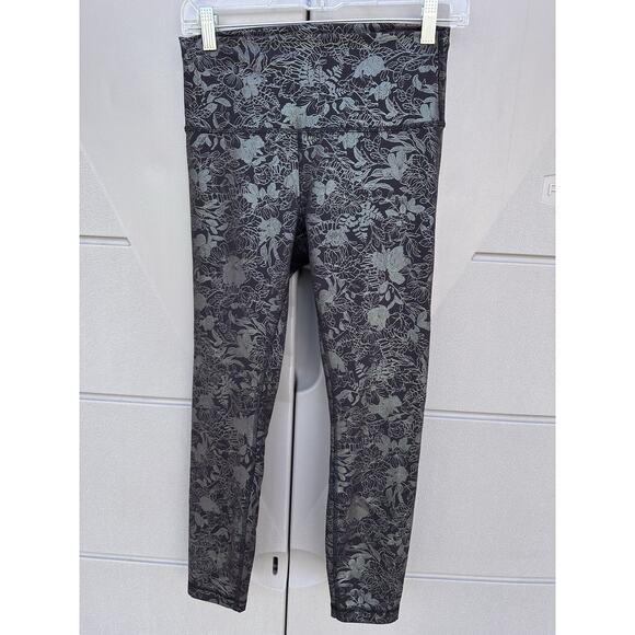 Lululemon Wunder Train Tight 25” Foil Size 8 Logo Flourish Black Iridescent Foil - Picture 2 of 15